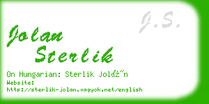 jolan sterlik business card